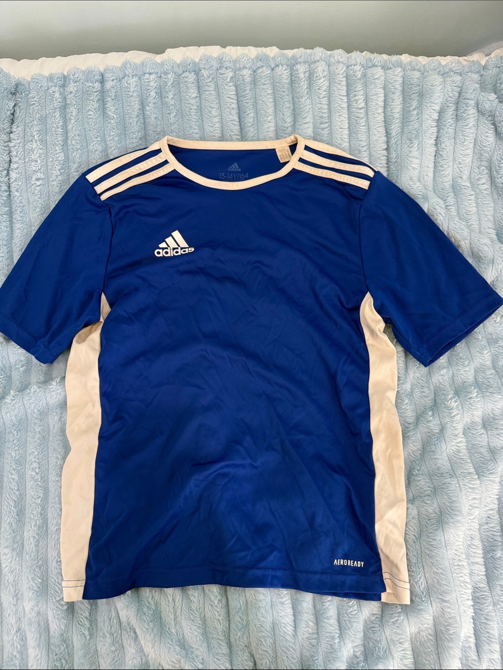 adidas Royal Blue and White Soccer Training Tee
